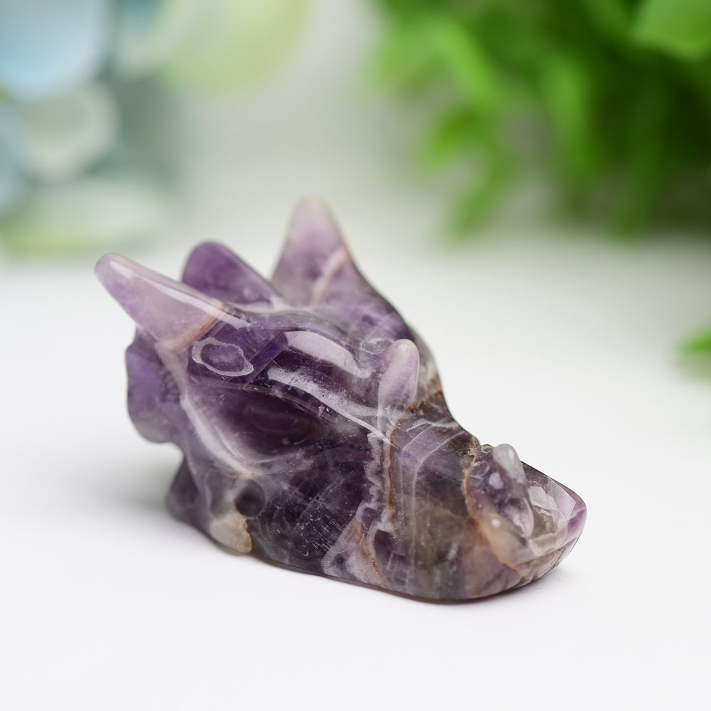 1.8" Mixed Crystal Dragon Head Animal Crystal Carving Wholesale Crystals USA
