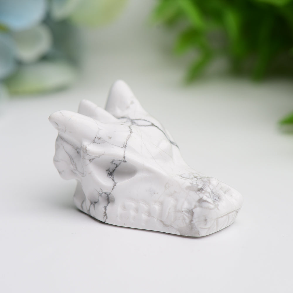 1.8" Mixed Crystal Dragon Head Animal Crystal Carving Wholesale Crystals USA