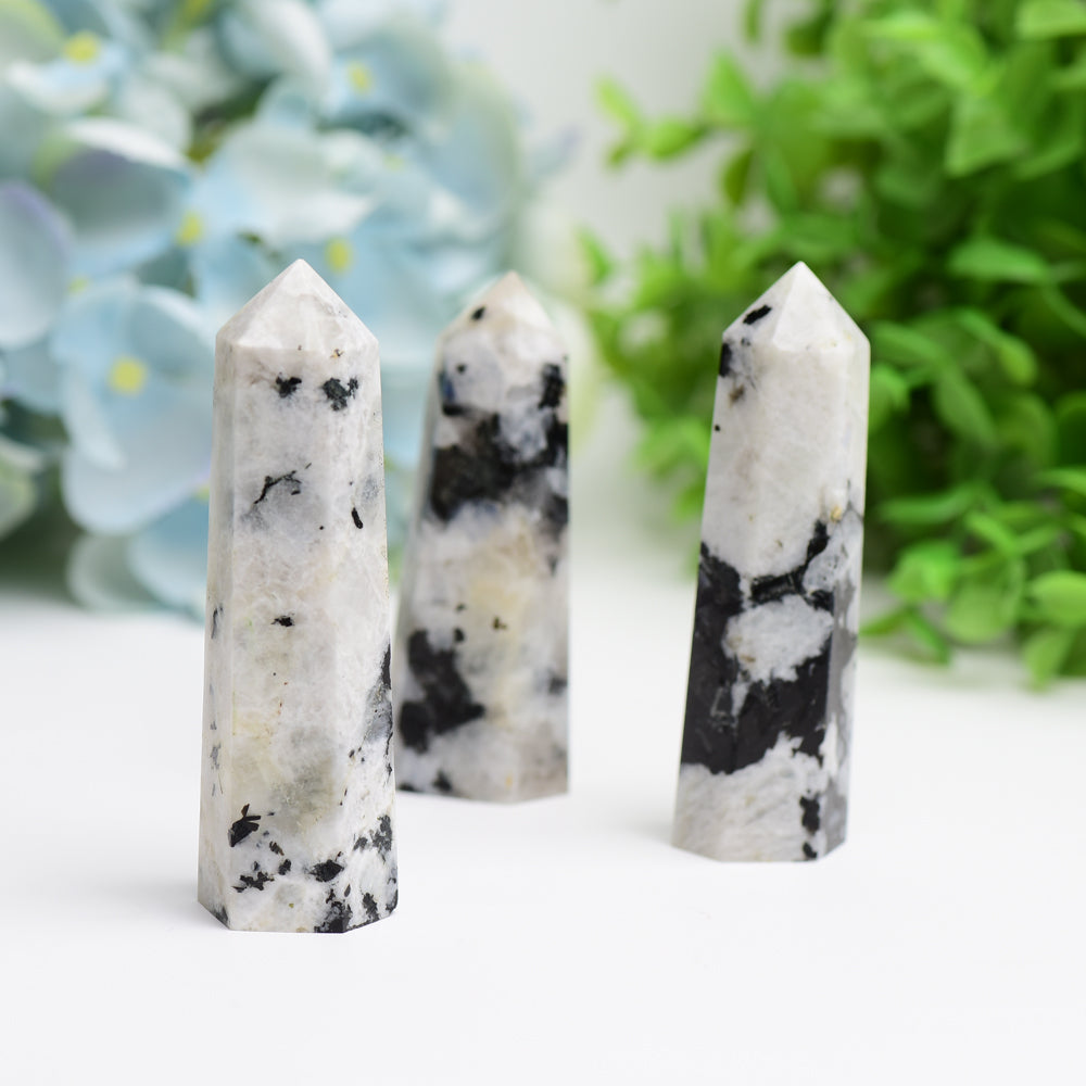 2.5"-4.5" Black Moon Stone Crystal Point Bulk Wholesale Wholesale Crystals USA