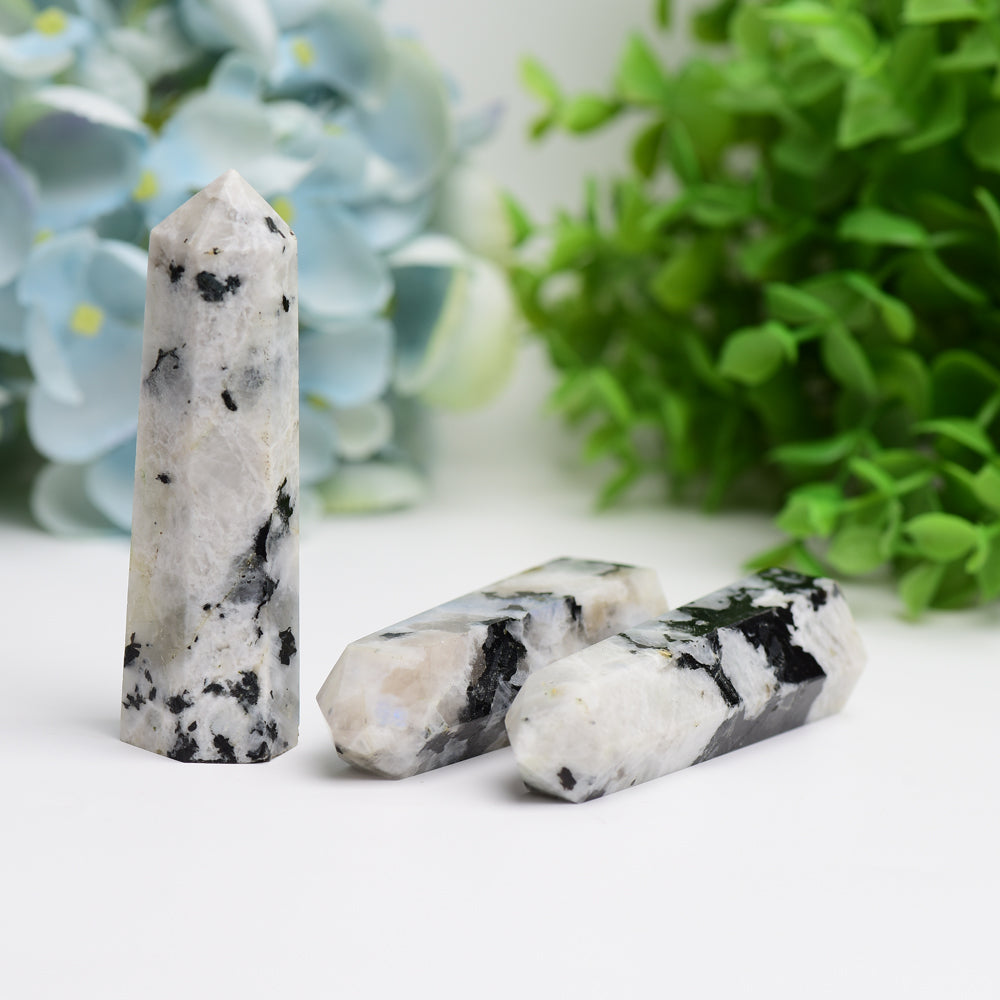 2.5"-4.5" Black Moon Stone Crystal Point Bulk Wholesale Wholesale Crystals USA