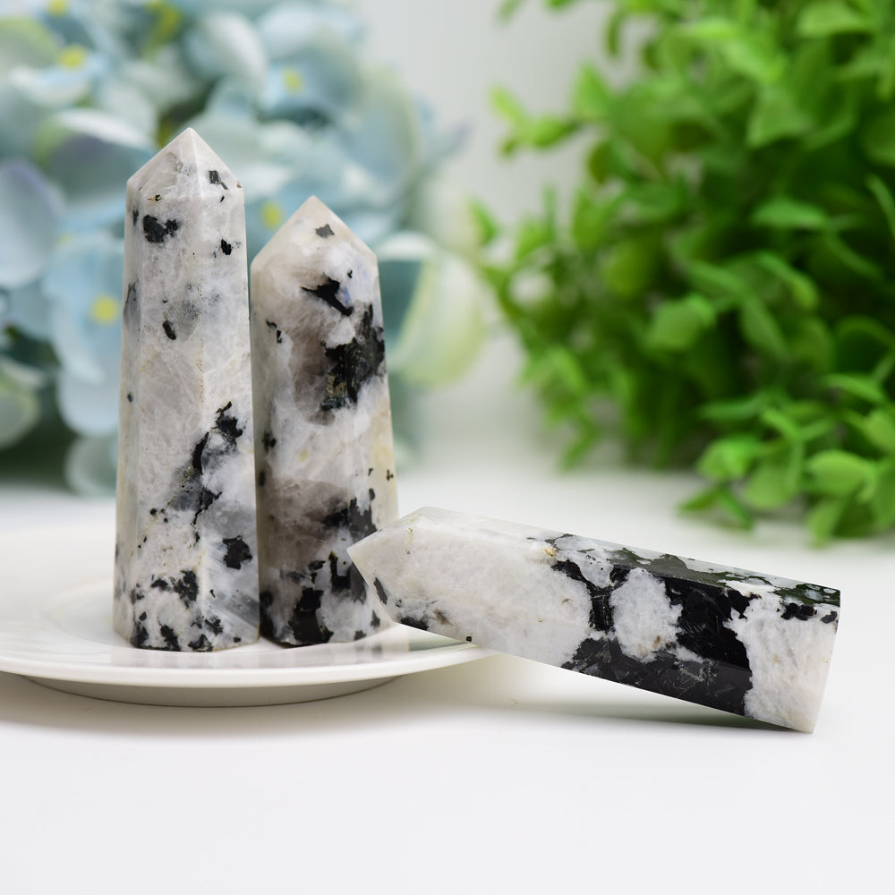 2.5"-4.5" Black Moon Stone Crystal Point Bulk Wholesale Wholesale Crystals USA