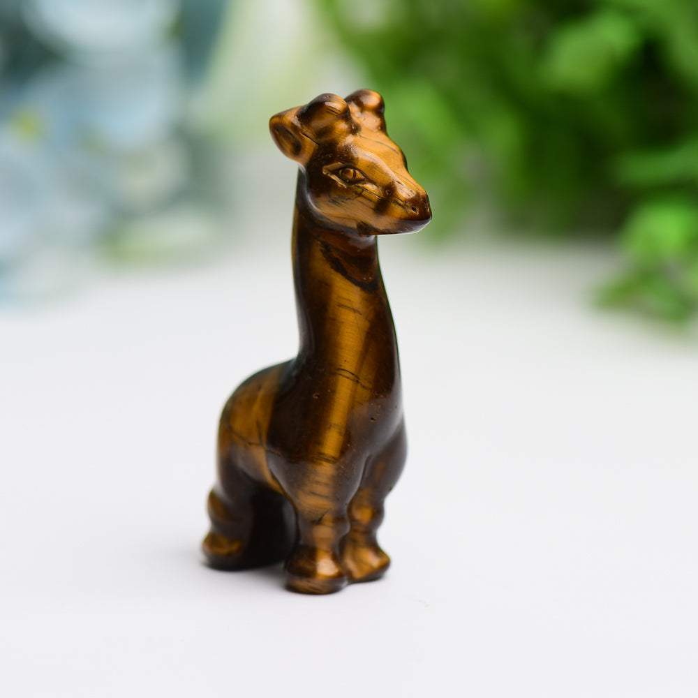 2.4" Mixed Crystal Girraffe Animal Crystal Carving Wholesale Crystals USA
