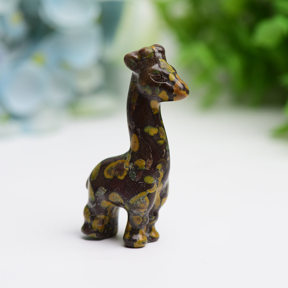 2.4" Mixed Crystal Girraffe Animal Crystal Carving Wholesale Crystals USA