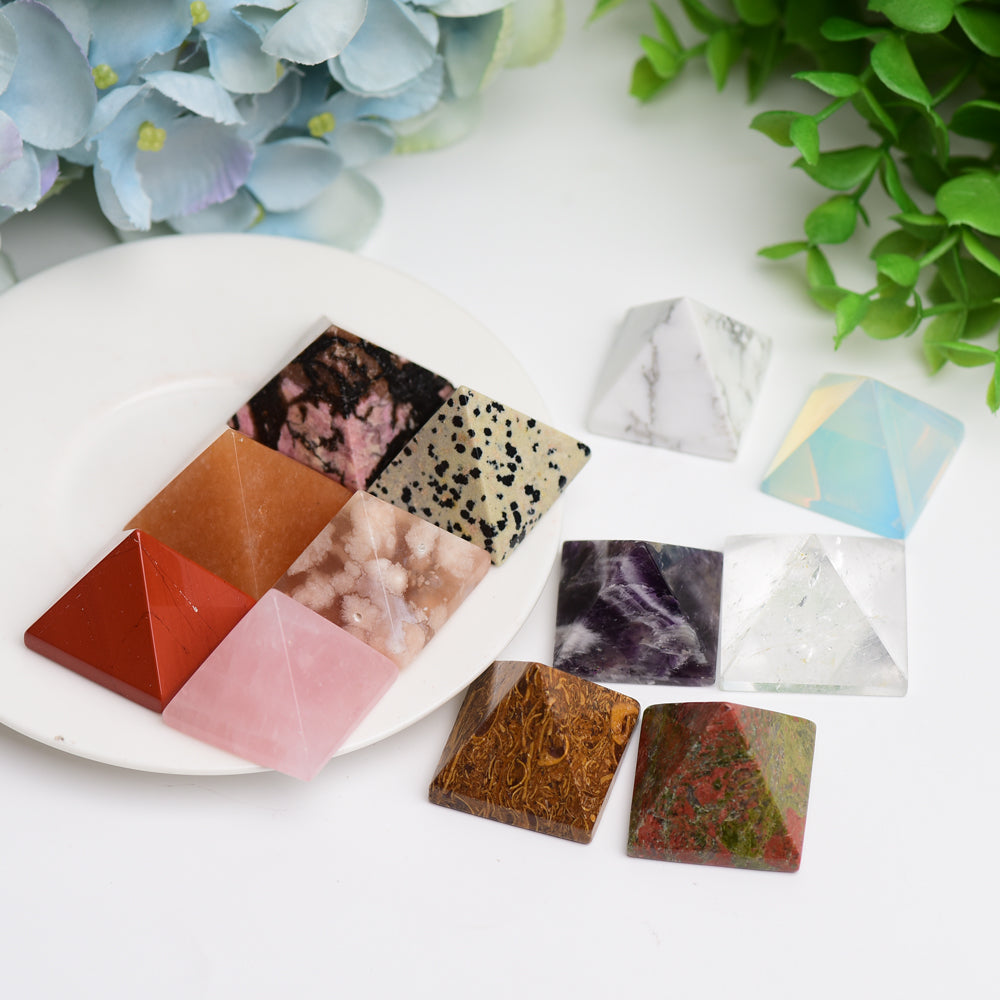 1.1" Mixed Crystal Pyramids Crystal Carving Wholesale Crystals USA