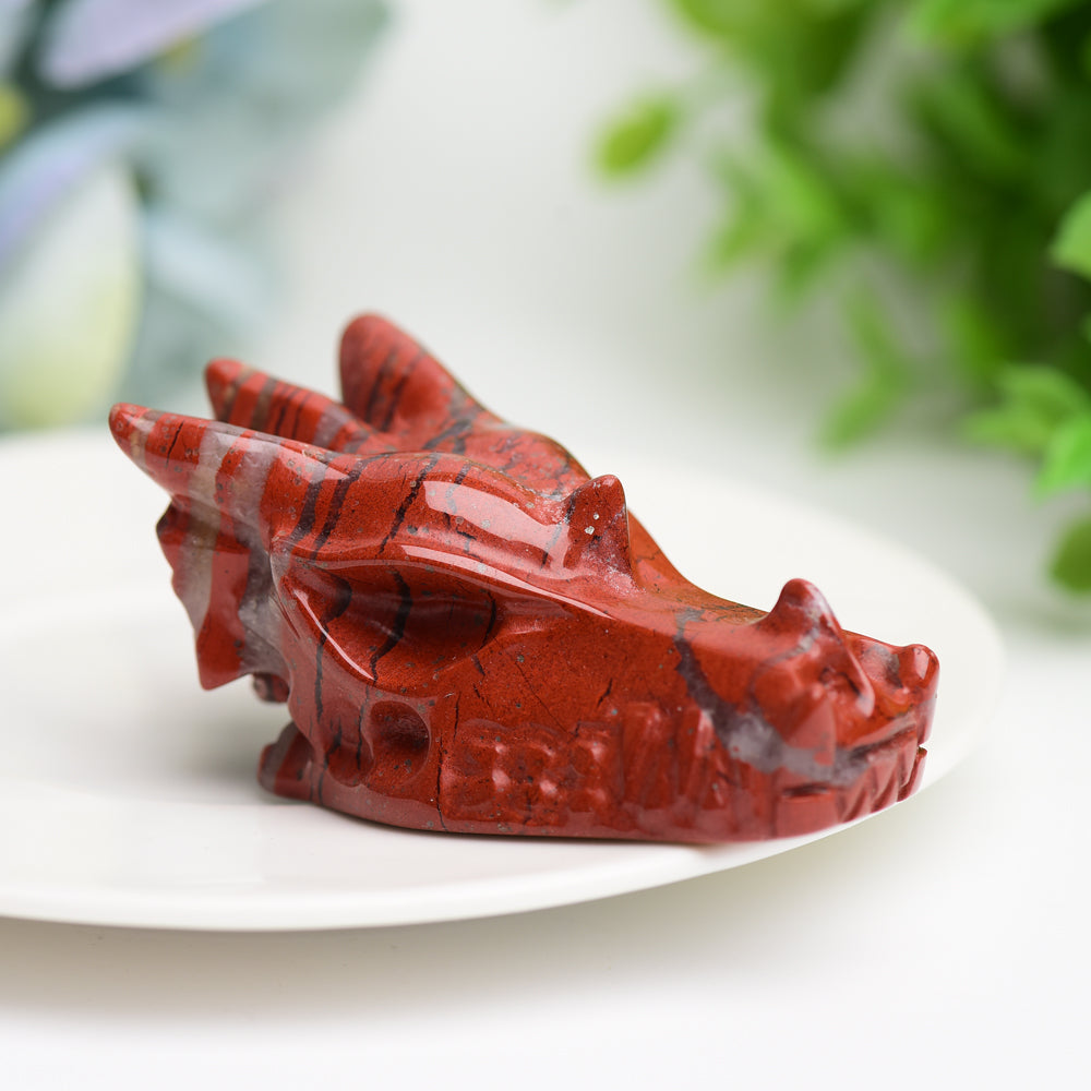2.5" Mixed Crystal Dragon Head Animal Crystal Carving Wholesale Crystals USA