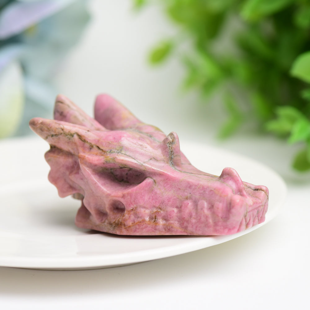 2.5" Mixed Crystal Dragon Head Animal Crystal Carving Wholesale Crystals USA