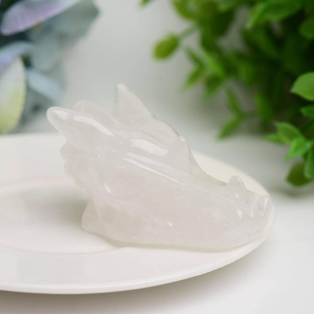 2.5" Mixed Crystal Dragon Head Animal Crystal Carving Wholesale Crystals USA