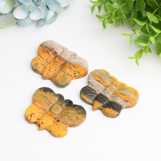 2.5" Bumble Bee Jasper Butterfly Crystal Carving Bulk Wholesale  Crystals USA