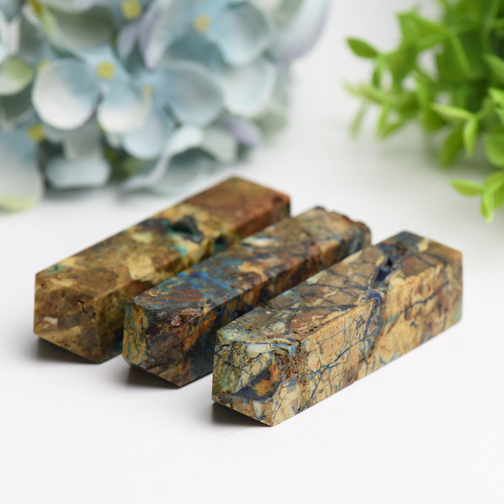 3.0"-4.0" Azurite Grow with Malachite Stone Crystal Point Bulk Wholesale  Crystals USA