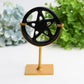 Mixed Crystal Pentagram Plate Carving with Metal Stand Bulk Wholesale  Crystals USA