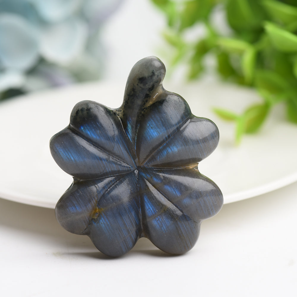 2.2" Mixed Crystal Clover Leaf Crystal Carving Bulk Wholesale  Crystals USA