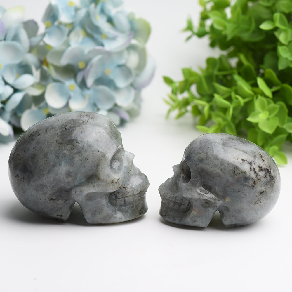 3.0"-3.5" Labradorite Skull Crystal Carving Bulk Wholesale for Halloween  Crystals USA
