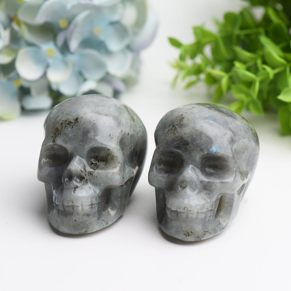 3.0"-3.5" Labradorite Skull Crystal Carving Bulk Wholesale for Halloween  Crystals USA
