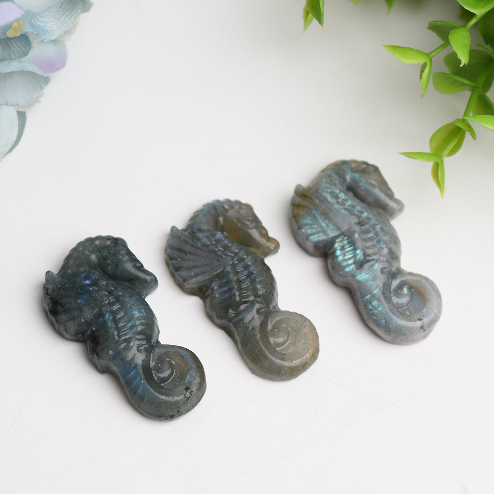 2.0" Labradorite Hippocampus Crystal Carving Bulk Wholesale  Crystals USA