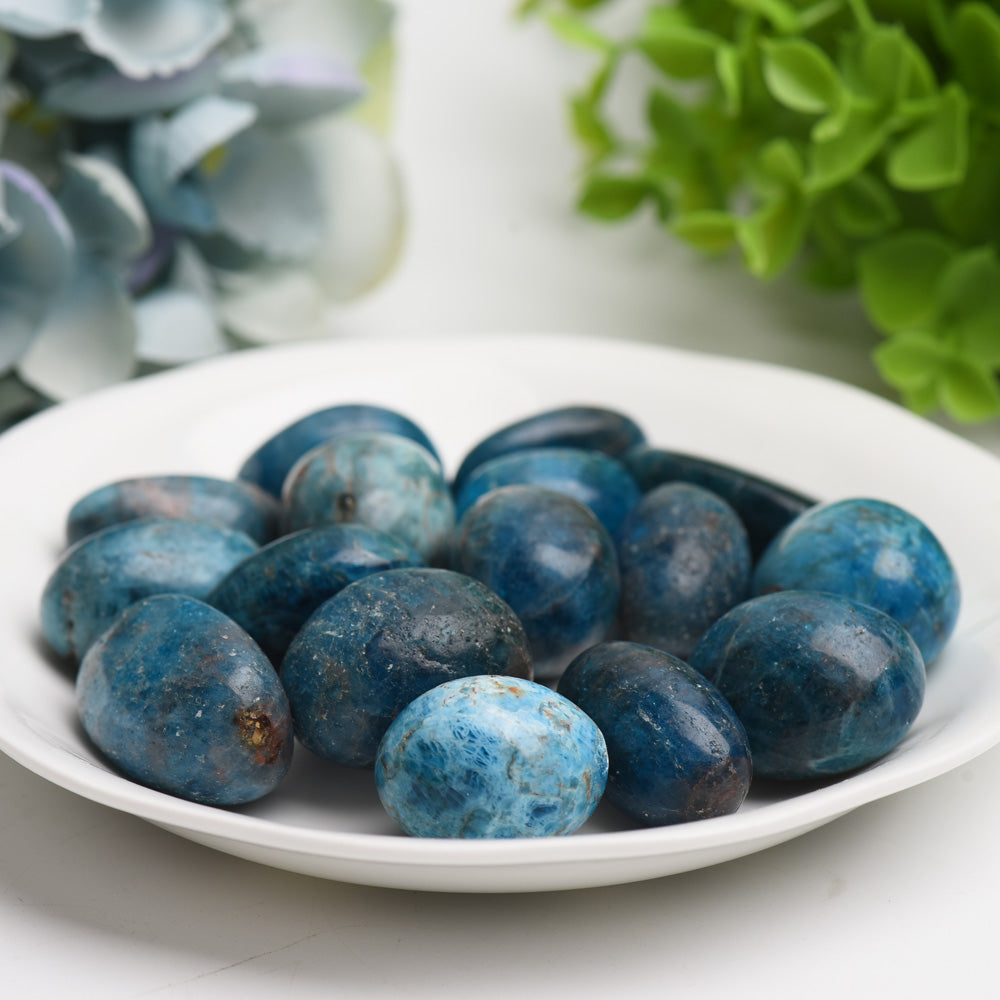 25-30mm Blue Appatite Crystal Tumbles Bag Bulk Wholesale Wholesale Crystals USA