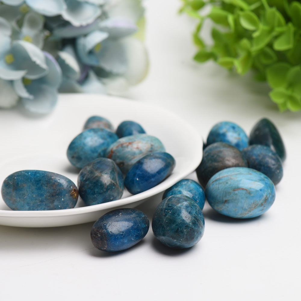 25-30mm Blue Appatite Crystal Tumbles Bag Bulk Wholesale Wholesale Crystals USA
