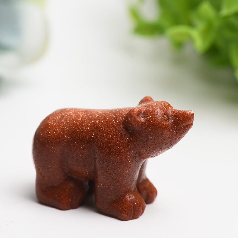 2.2" Mixed Crystal Bear Crystal Carving Bulk Wholesale Wholesale Crystals USA