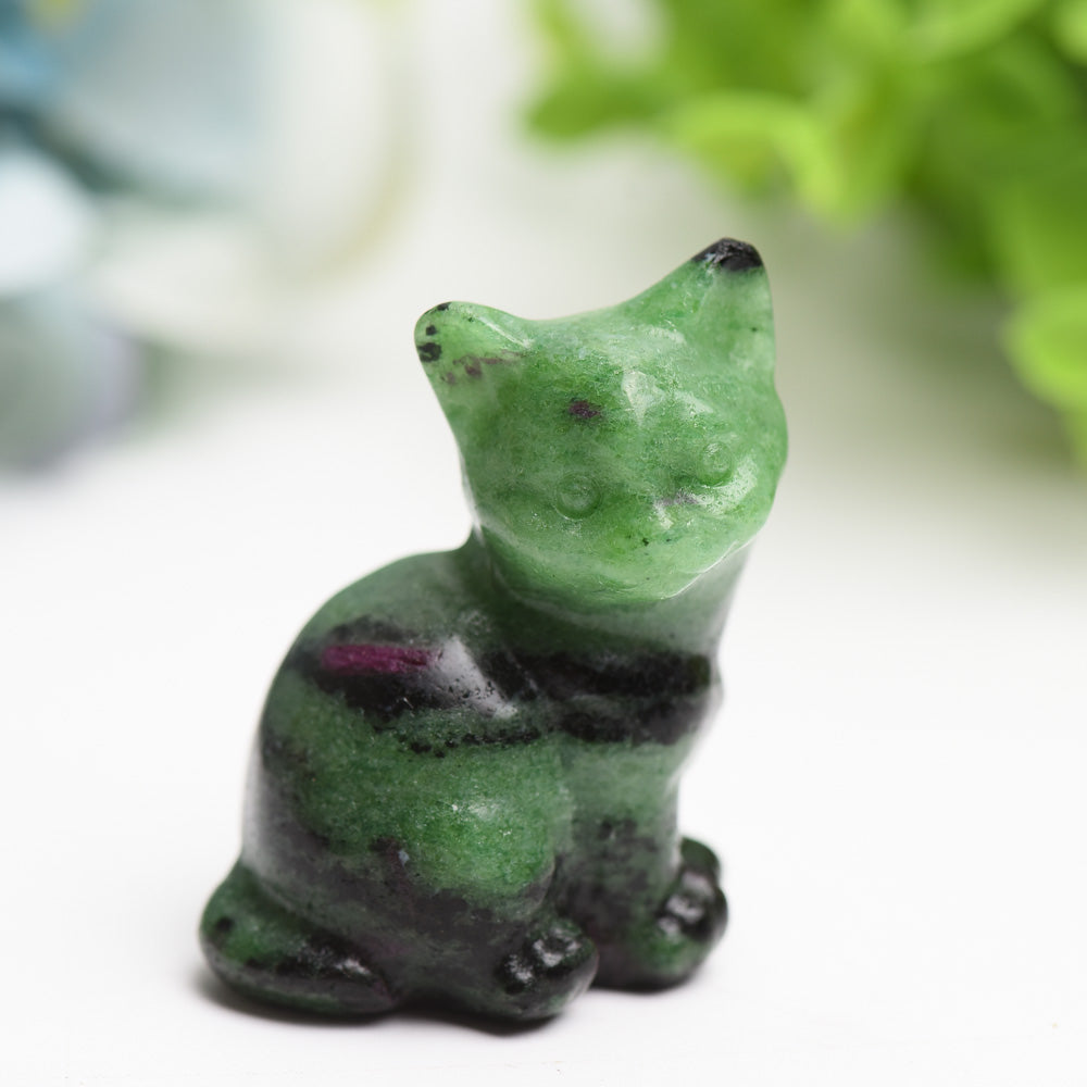 1.9" Mixed Crystal Cat Crystal Carving Bulk Wholesale Wholesale Crystals USA