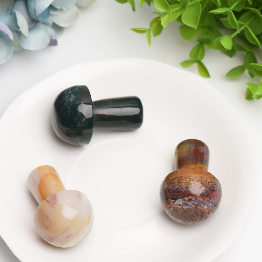 1.9" Ocean Jasper Mushroom Crystal Carving Bulk Wholesale Wholesale Crystals USA