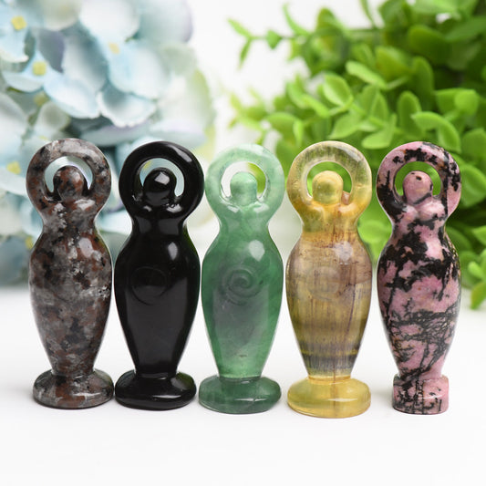 3.2" Mixed Crystal Goddess Carving Bulk Wholesale Wholesale Crystals USA