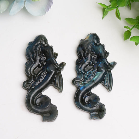 3.3" Labradorite Mermaid Crystal Carving Bulk Wholesale  Crystals USA