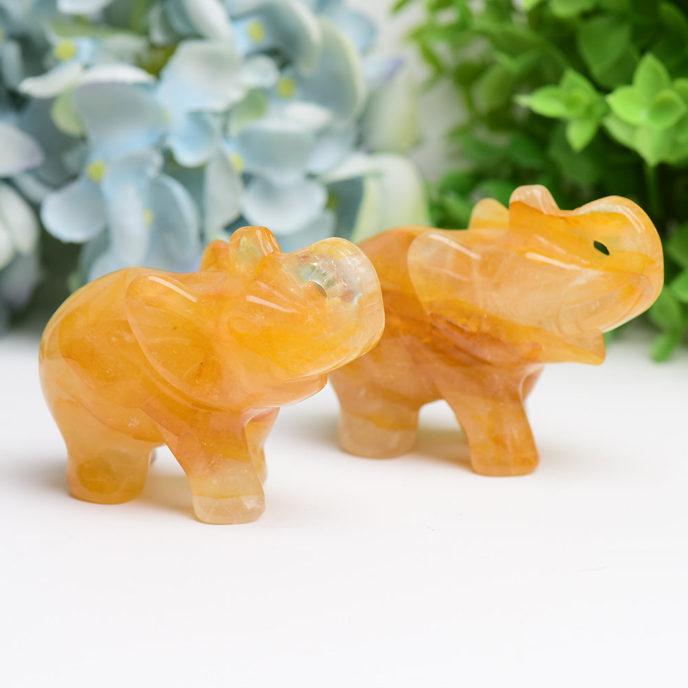 3.5" Golden Healer Elephant Animal Crystal Carving Wholesale Crystals USA