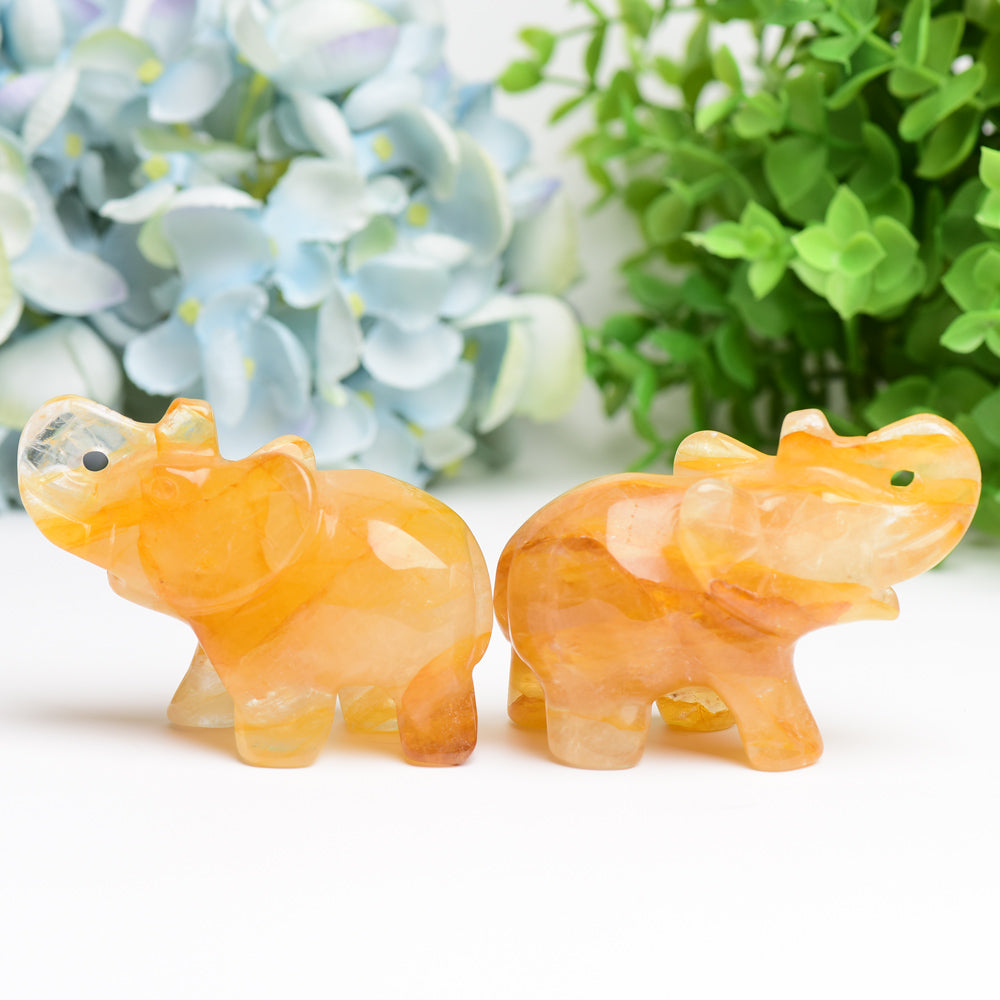 3.5" Golden Healer Elephant Animal Crystal Carving Wholesale Crystals USA