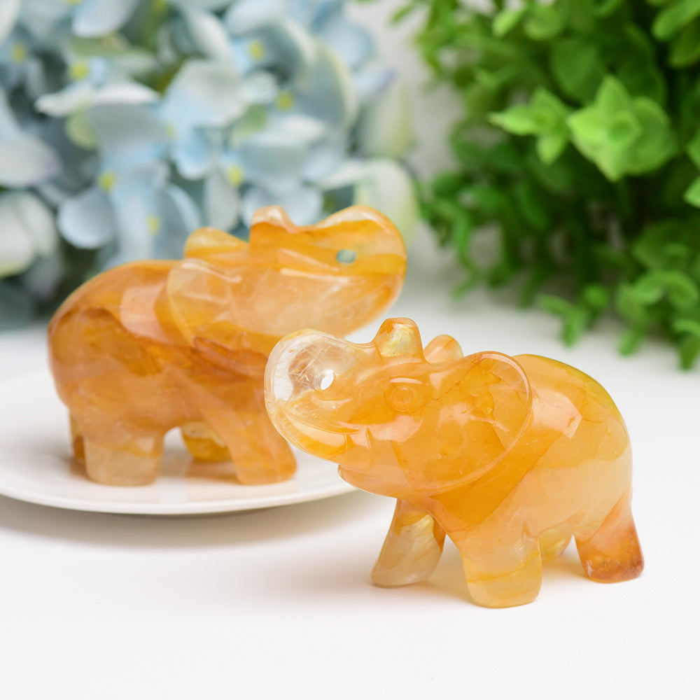 3.5" Golden Healer Elephant Animal Crystal Carving Wholesale Crystals USA