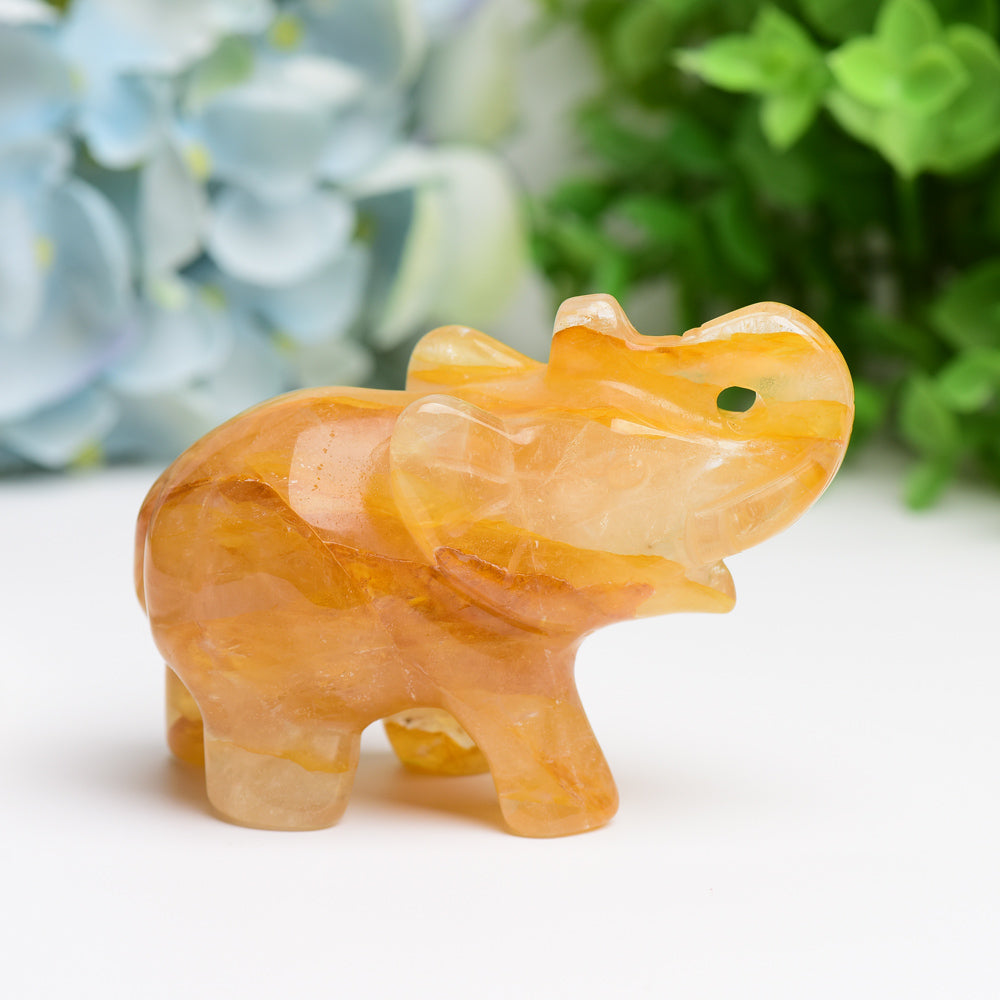 3.5" Golden Healer Elephant Animal Crystal Carving Wholesale Crystals USA