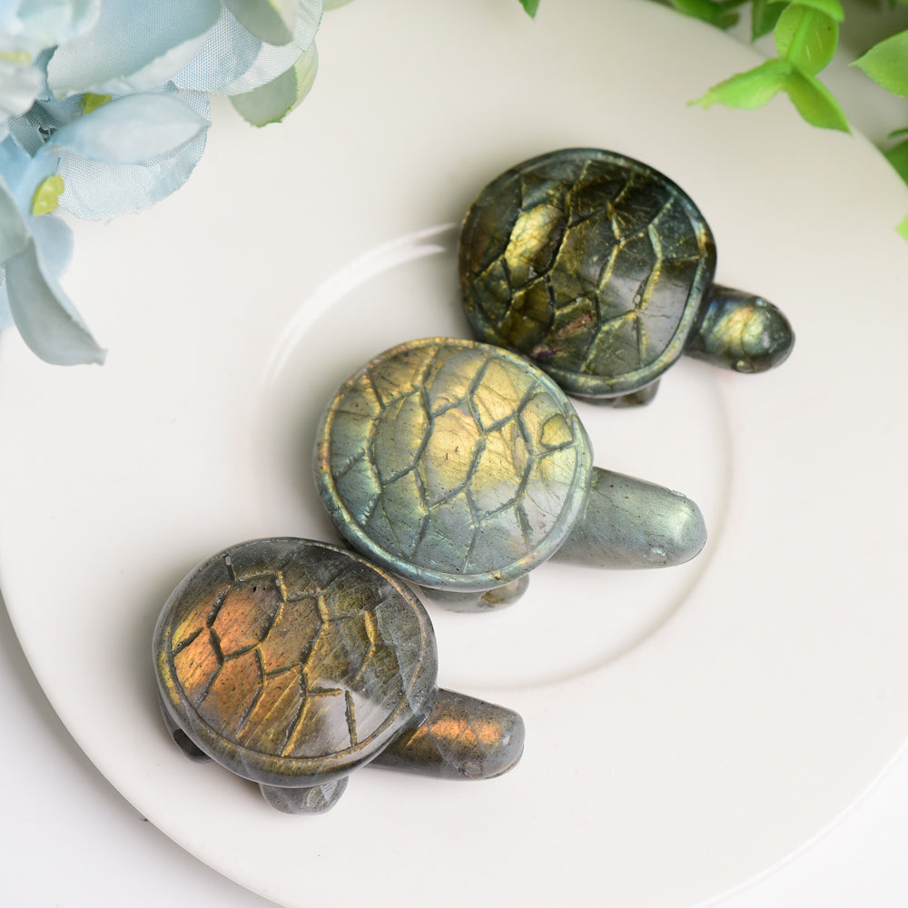 1.6" Labradorite Turtle Animal Crystal Carving Wholesale Crystals USA