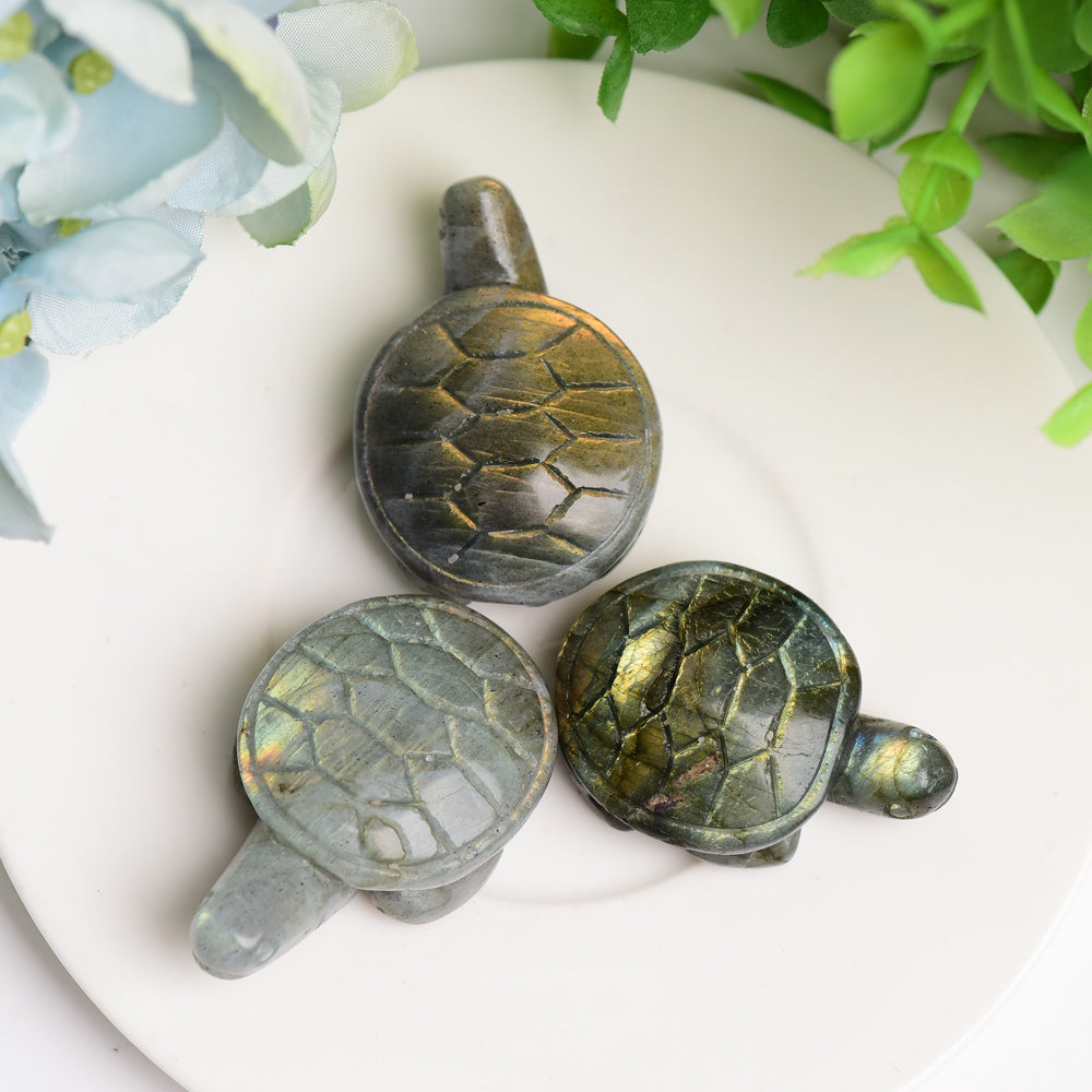 1.6" Labradorite Turtle Animal Crystal Carving Wholesale Crystals USA