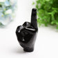 4.0" Black Obsidian Middle Finger Crystal Carving Bulk Wholesale  Crystals USA