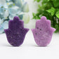 2.2" Purple Mica Hand with Evil's Eye Crystal Carving Wholesale Crystals USA
