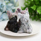2.4" Moss Agate Bulldog Animal Crystal Carving Wholesale Crystals USA