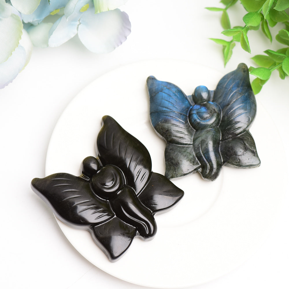 2.3" Labradorite Golden Obsidian Butterfly Fairy Bulk Wholesale  Crystals USA