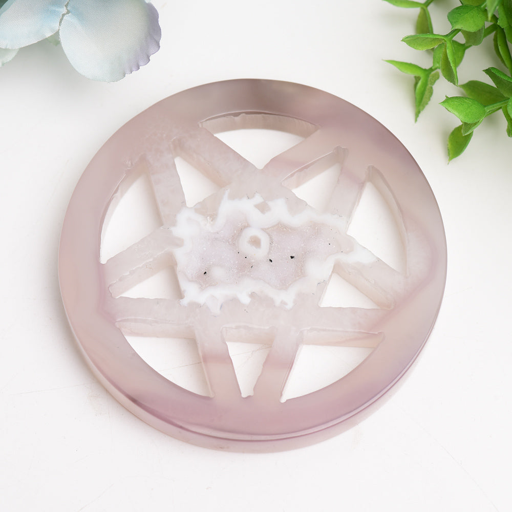 3.8" Druzy Agate Pentagram Star Crystal Carving Bulk Wholesale  Crystals USA