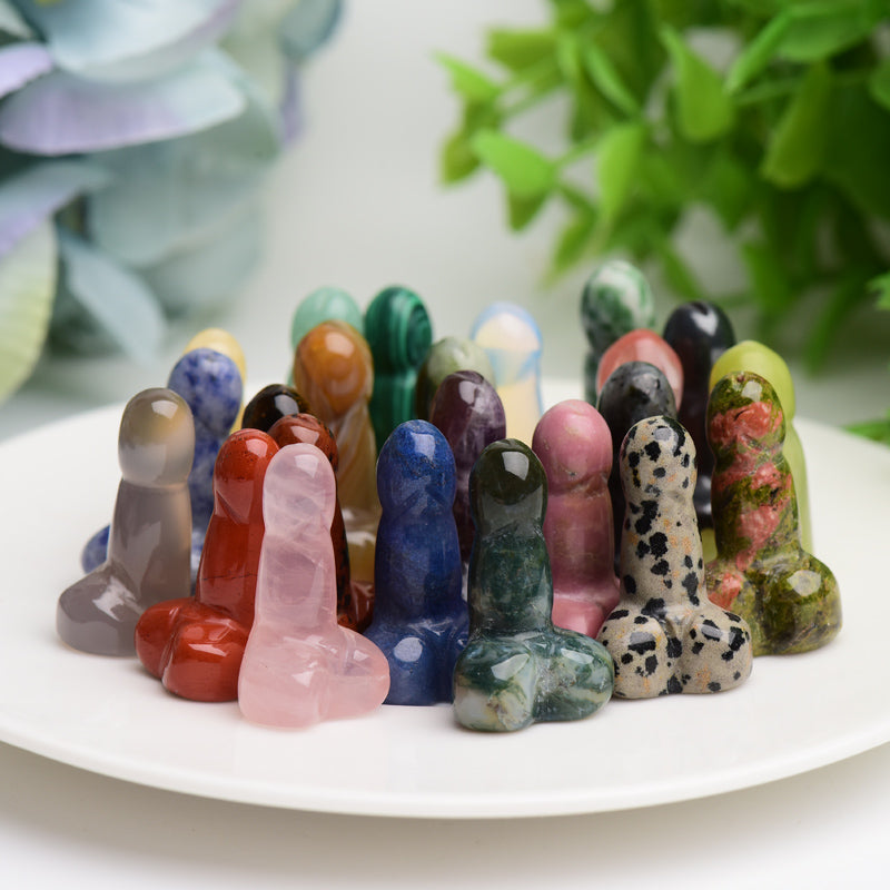 1.1" Mixed Crystal Mini Ding Ding Crystal Carving Bulk Wholesale Wholesale Crystals USA