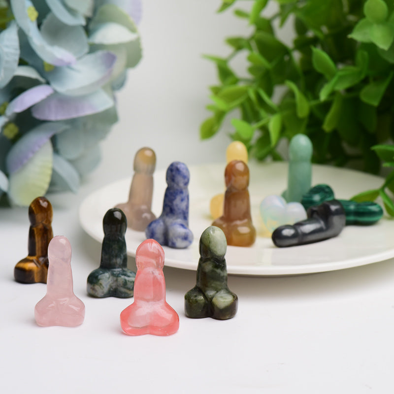 1.1" Mixed Crystal Mini Ding Ding Crystal Carving Bulk Wholesale Wholesale Crystals USA