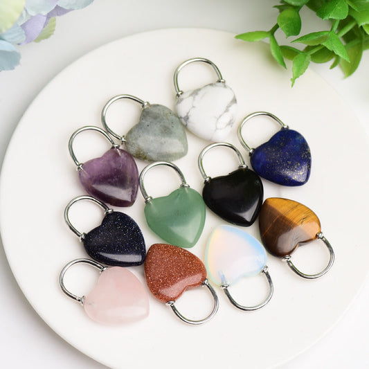 1.2" Mixed Crystal Heart Shape Crystal Pendant Bulk Wholesale Wholesale Crystals USA