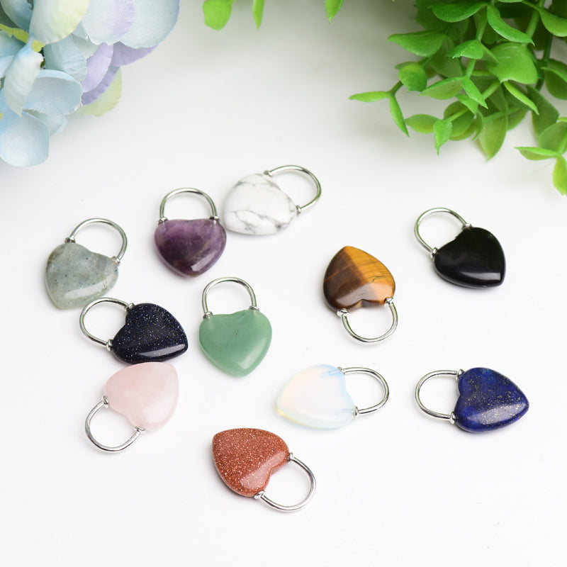 1.2" Mixed Crystal Heart Shape Crystal Pendant Bulk Wholesale Wholesale Crystals USA