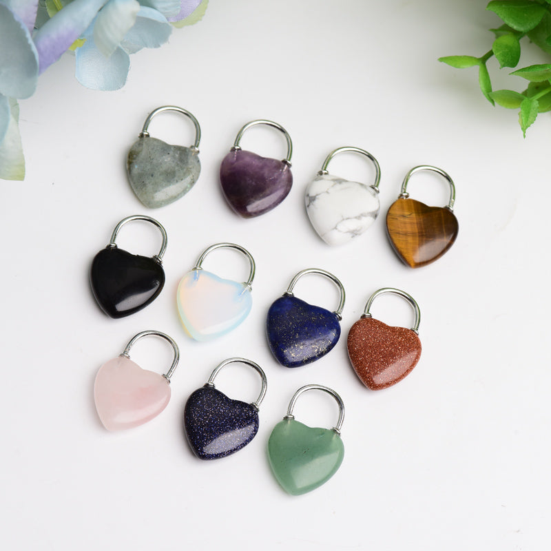 1.2" Mixed Crystal Heart Shape Crystal Pendant Bulk Wholesale Wholesale Crystals USA