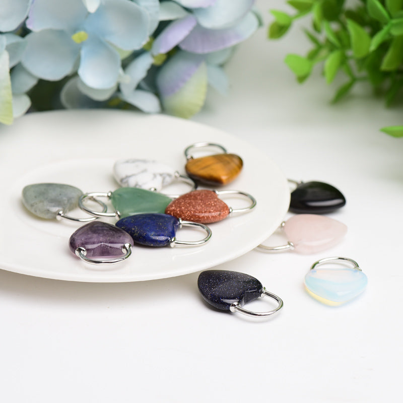 1.2" Mixed Crystal Heart Shape Crystal Pendant Bulk Wholesale Wholesale Crystals USA