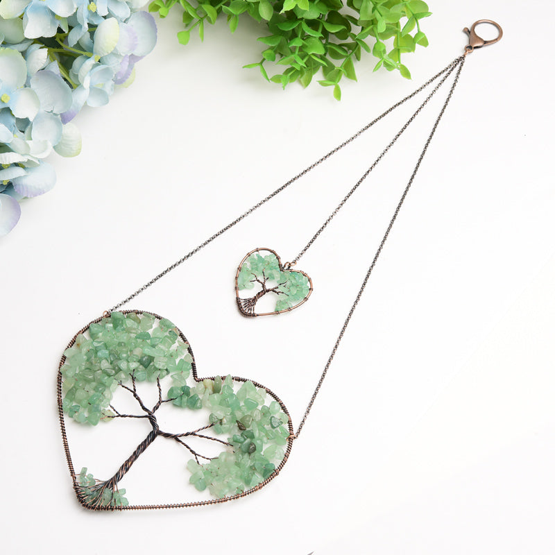 5.5" Heart Shape Chakra Crystal Hanging Ornament Bulk Wholesale Wholesale Crystals USA
