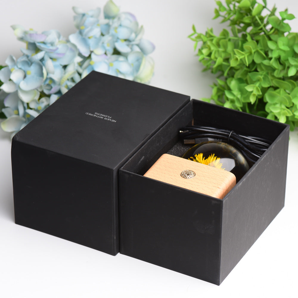 1 Set Resin Sphere with Sunflower Touch-sensitive Switch Lamp Free Form for Bulk Wholesale Wholesale Crystals USA