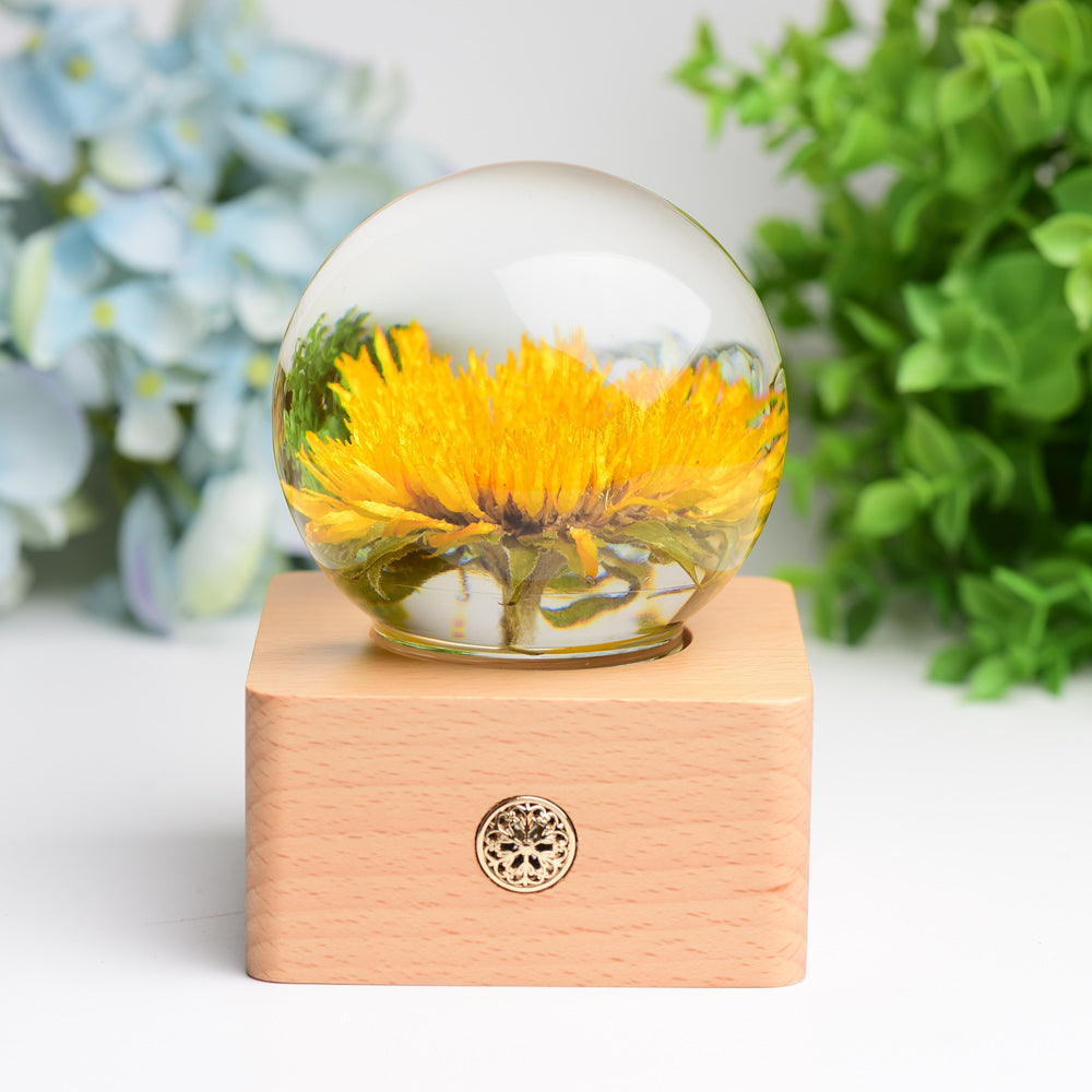 1 Set Resin Sphere with Sunflower Touch-sensitive Switch Lamp Free Form for Bulk Wholesale Wholesale Crystals USA