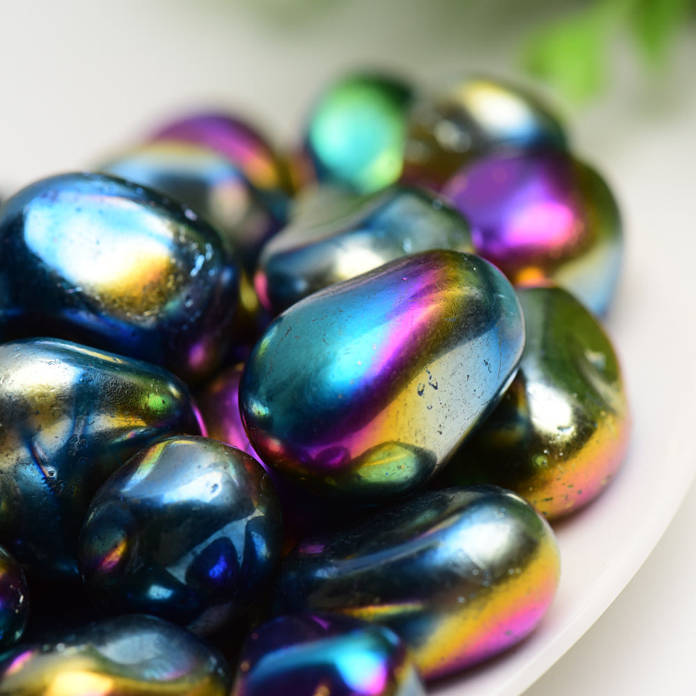 20-30mm Aura Dark Rainbow Crystal Tumbles Bulk Wholesale  Crystals USA