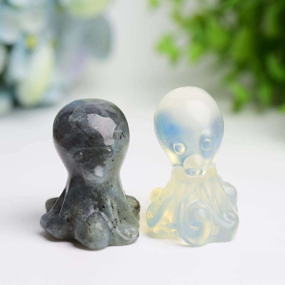 2.0" Labradorite Opalite Octopus Crystal Carving Bulk Wholesale Wholesale Crystals USA