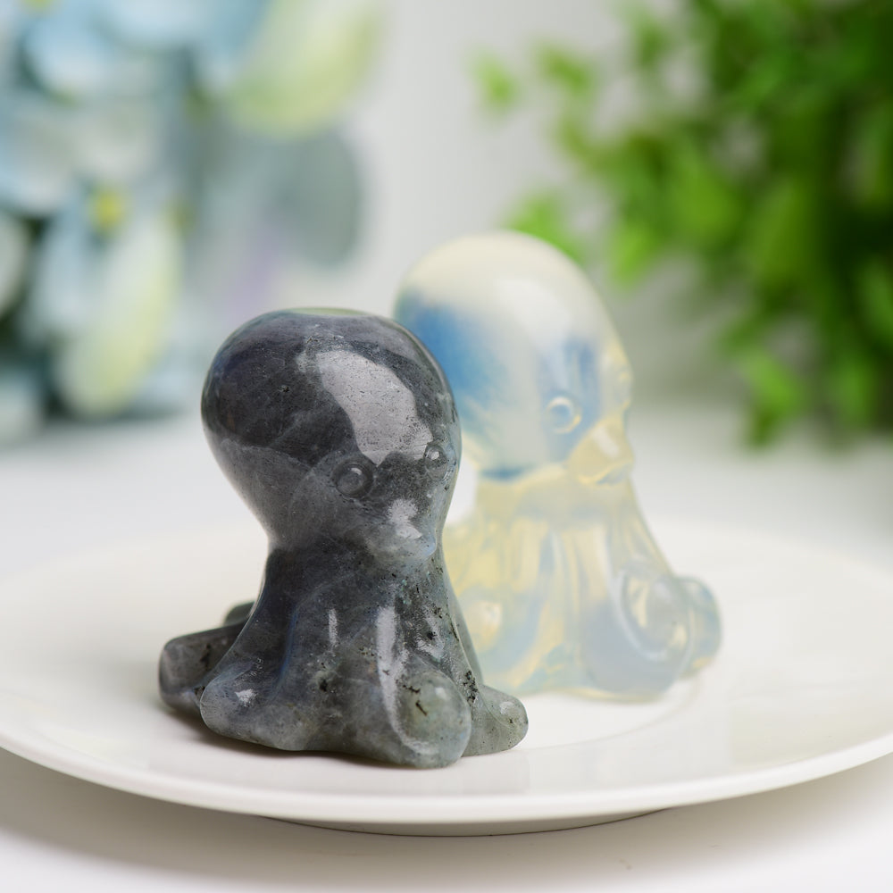 2.0" Labradorite Opalite Octopus Crystal Carving Bulk Wholesale Wholesale Crystals USA