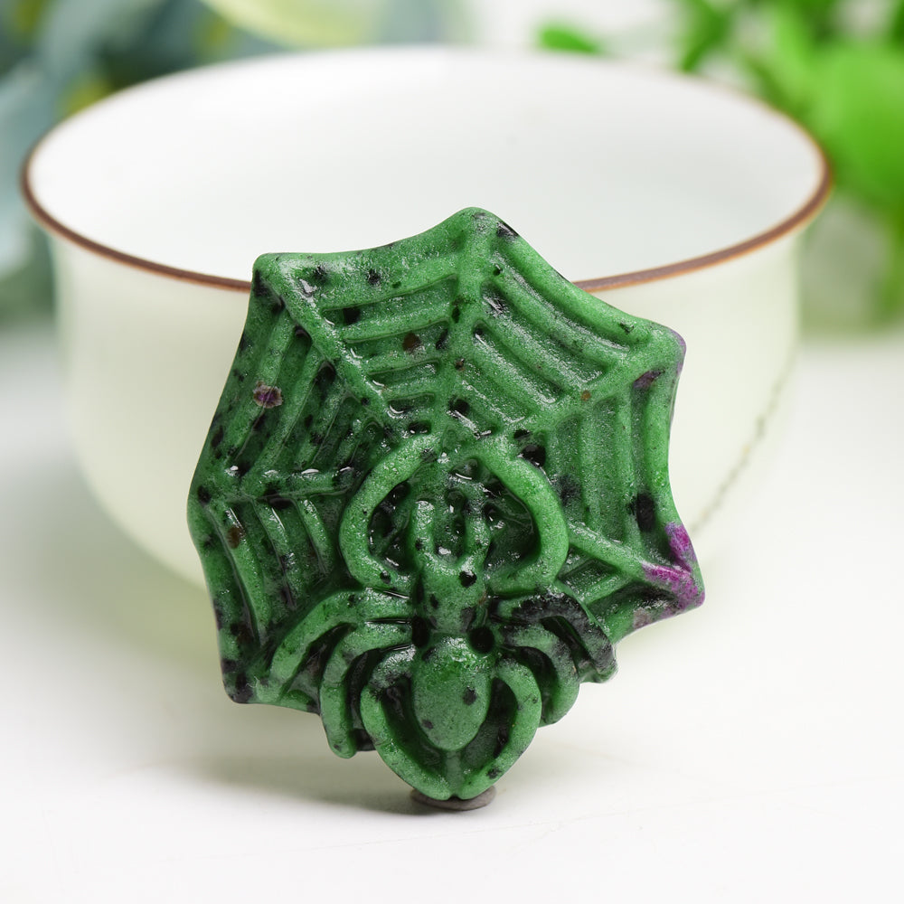 1.7" Mixed Crystal Spider Web Crystal Carving Bulk Wholesale  Crystals USA