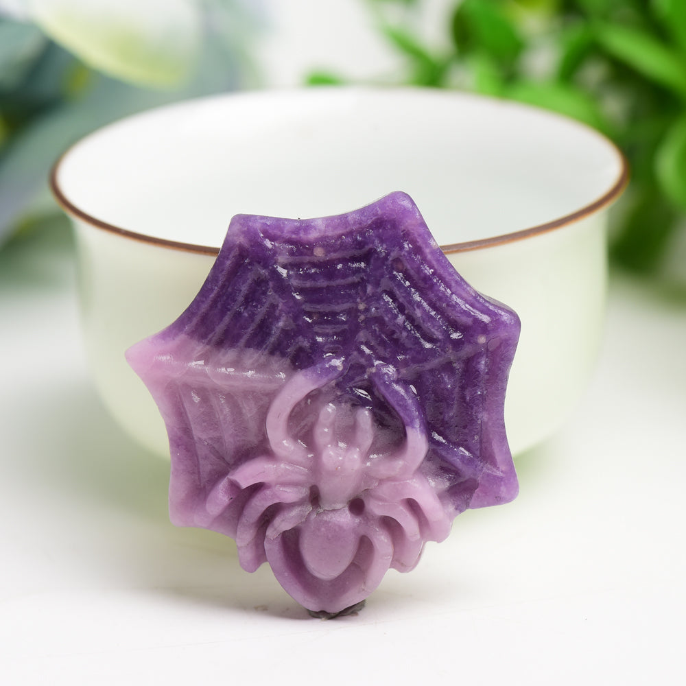 1.7" Mixed Crystal Spider Web Crystal Carving Bulk Wholesale  Crystals USA